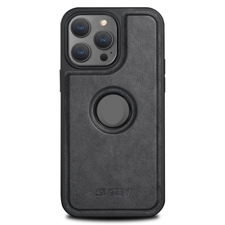For iPhone 15 Pro Max Suteni G1 Magsafe Leather Back Phone Case(Black) - HoMEdemic™ 