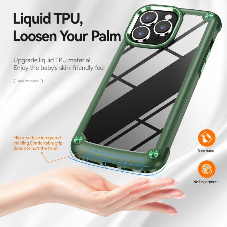 For iPhone 15 Pro Max TPU + PC Lens Protection Phone Case(Green) - HoMEdemic™ 