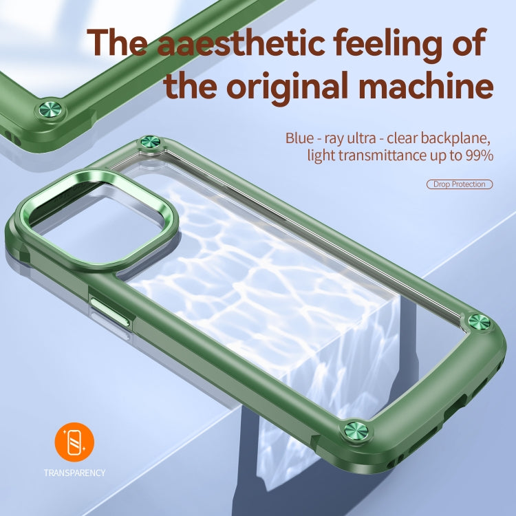 For iPhone 15 Pro Max TPU + PC Lens Protection Phone Case(Green) - HoMEdemic™ 
