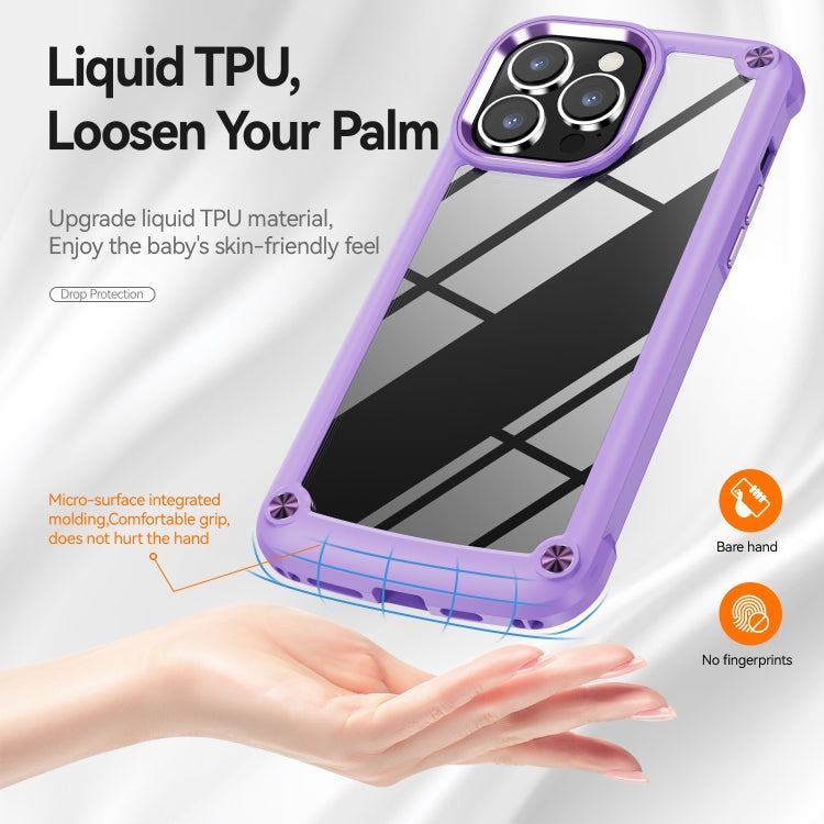 For iPhone 15 Pro Max TPU + PC Lens Protection Phone Case(Purple) - HoMEdemic™ 