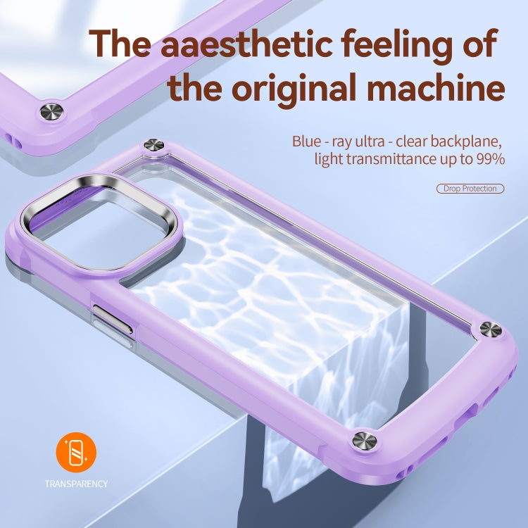 For iPhone 15 Pro Max TPU + PC Lens Protection Phone Case(Purple) - HoMEdemic™ 