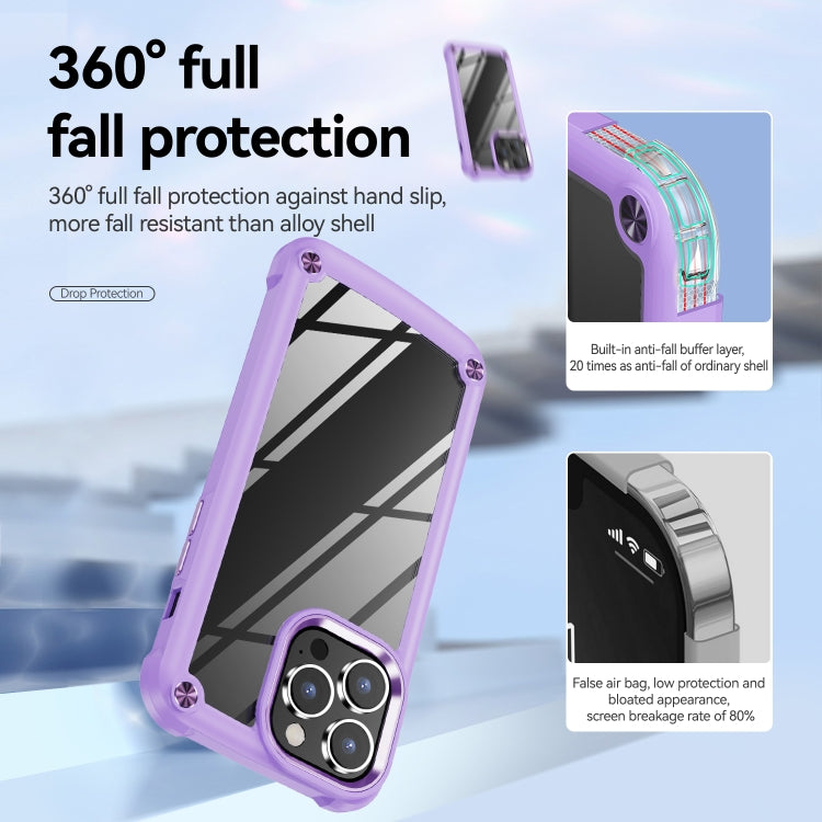For iPhone 15 Pro Max TPU + PC Lens Protection Phone Case(Purple) - HoMEdemic™ 