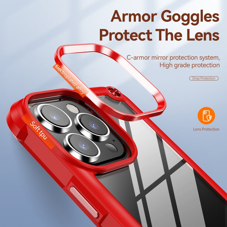 For iPhone 15 Pro Max TPU + PC Lens Protection Phone Case(Red) - HoMEdemic™ 