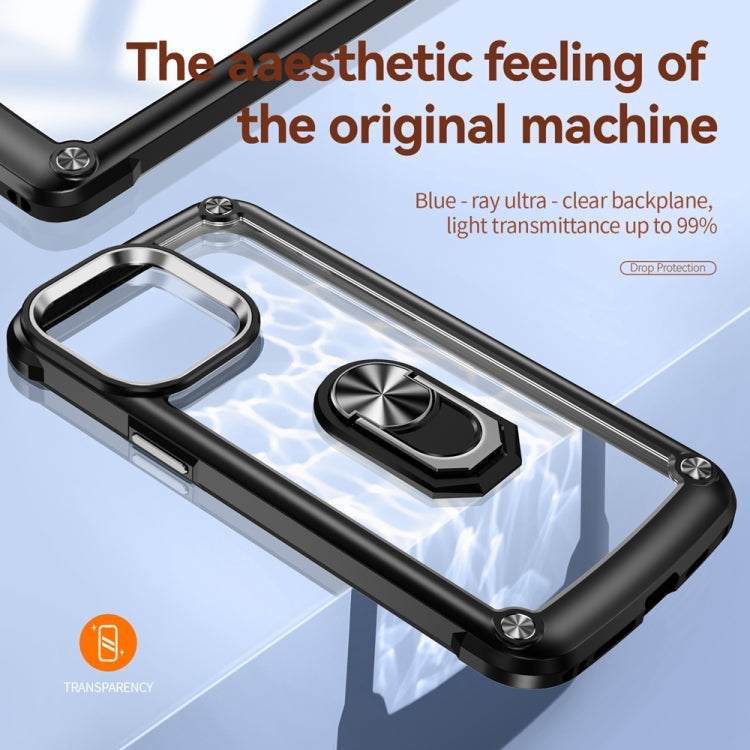 For iPhone 15 Pro Max TPU + PC Lens Protection Phone Case with Ring Holder(Black) - HoMEdemic™ 