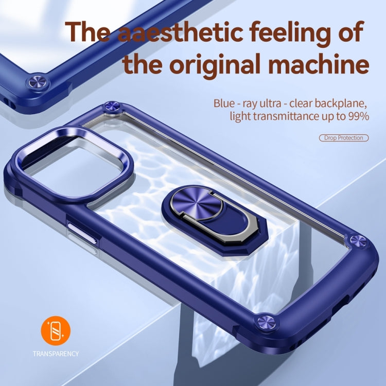 For iPhone 15 Pro Max TPU + PC Lens Protection Phone Case with Ring Holder(Blue) - HoMEdemic™ 