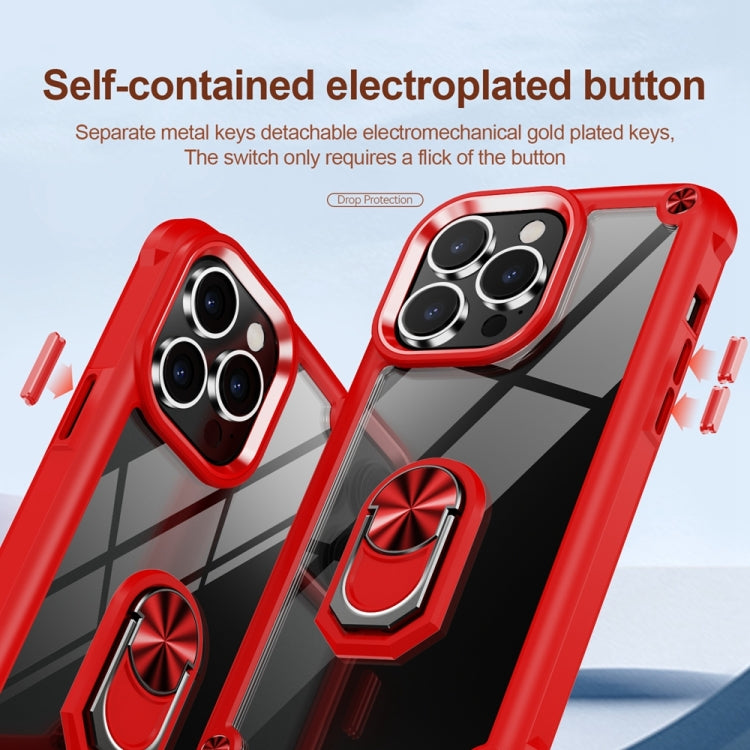 For iPhone 15 Pro Max TPU + PC Lens Protection Phone Case with Ring Holder(Red) - HoMEdemic™ 