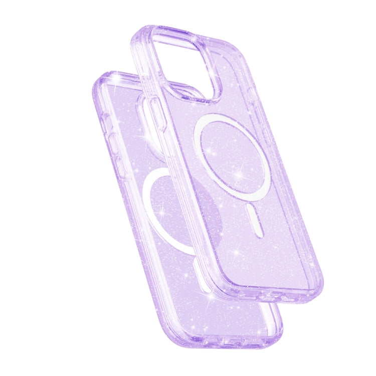 For iPhone 15 Pro Max Terminator Style Glitter Powder MagSafe Magnetic Phone Case(Purple) - HoMEdemic™ 