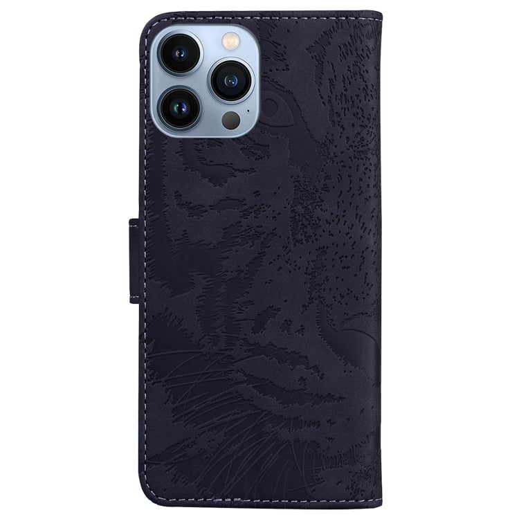For iPhone 15 Pro Max Tiger Embossing Pattern Leather Phone Case(Black) - HoMEdemic™ 