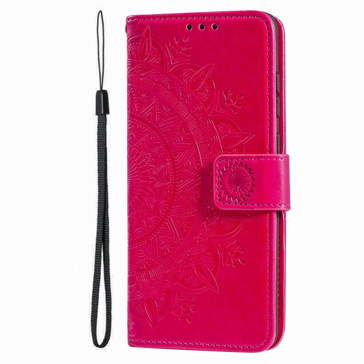 For iPhone 15 Pro Max Totem Flower Embossed Leather Phone Case(Red) - HoMEdemic™ 