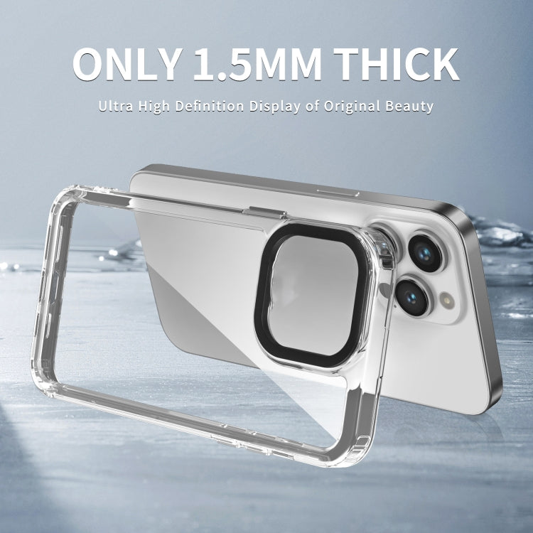 For iPhone 15 Pro Max Transparent Acrylic + TPU Shockproof Phone Case(Transparent Black) - HoMEdemic™ 