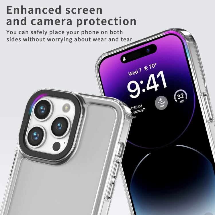 For iPhone 15 Pro Max Transparent Acrylic + TPU Shockproof Phone Case(Transparent Purple) - HoMEdemic™ 