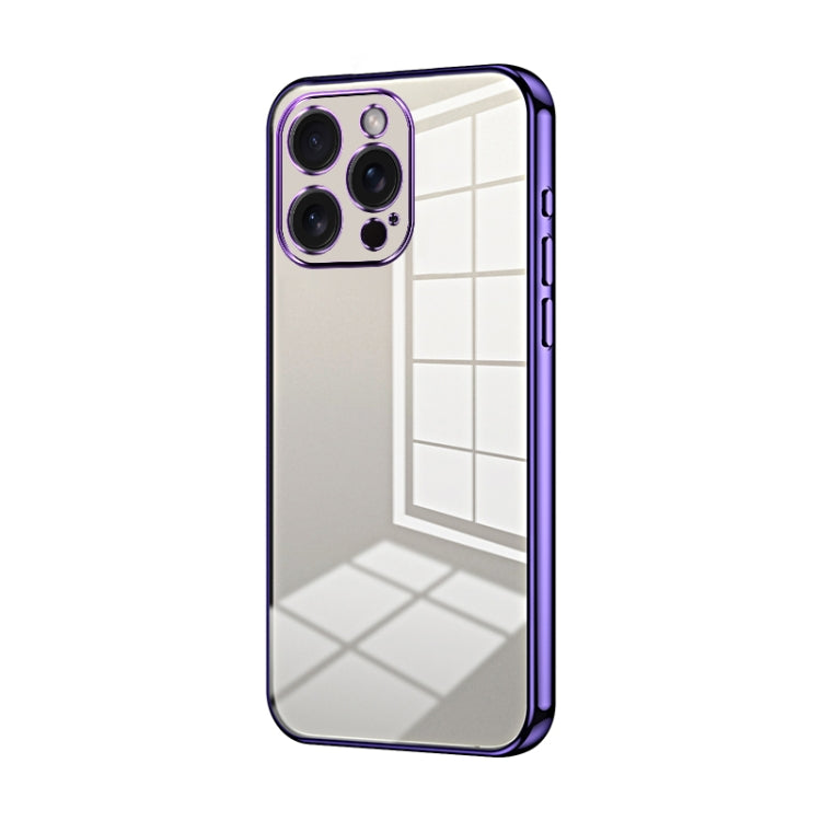 For iPhone 15 Pro Max Transparent Plating Fine Hole Phone Case(Purple) - HoMEdemic™ 