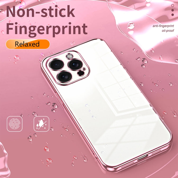 For iPhone 15 Pro Max Transparent Plating Fine Hole Phone Case(Silver) - HoMEdemic™ 