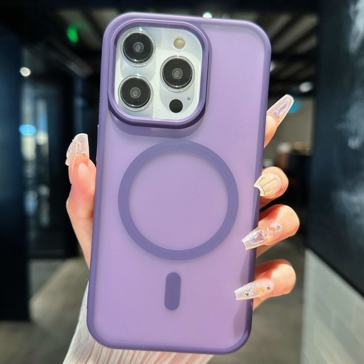 For iPhone 15 Pro Max Transparent TPU Hybrid PC Magsafe Phone Case(Purple) - HoMEdemic™ 