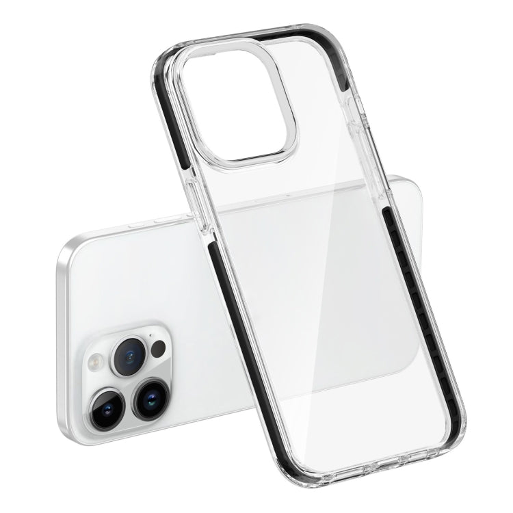 For iPhone 15 Pro Max Two-color Shockproof High Transparency TPU Phone Case(Black) - HoMEdemic™ 