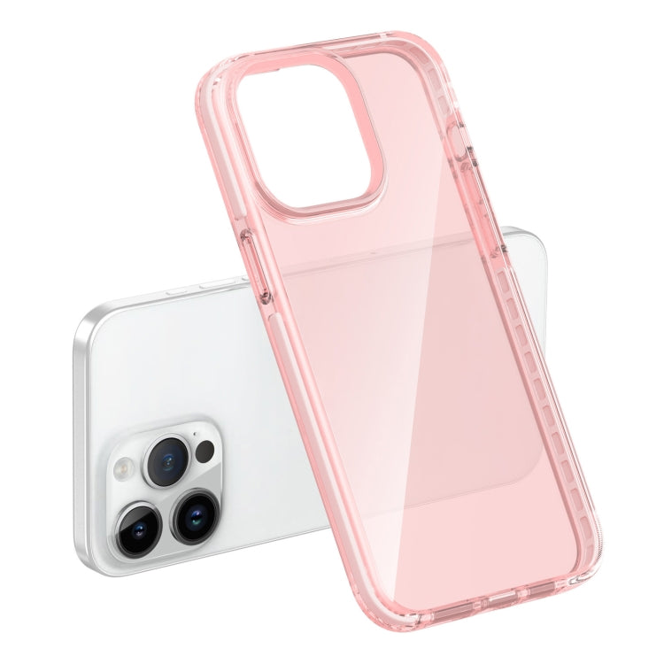 For iPhone 15 Pro Max Two-color Shockproof High Transparency TPU Phone Case(Pink) - HoMEdemic™ 