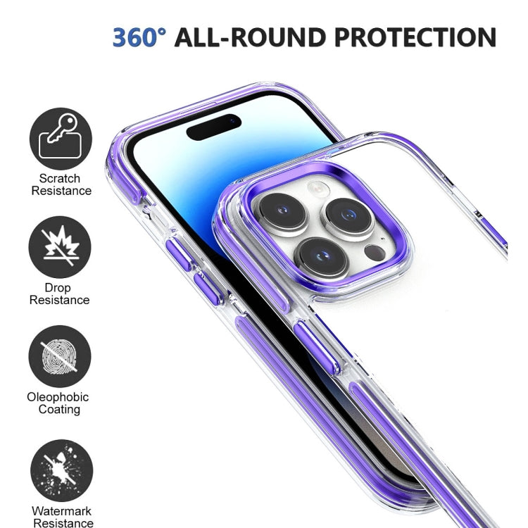 For iPhone 15 Pro Max Two-color TPU Transparent PC Shockproof Phone Case(Black) - HoMEdemic™ 