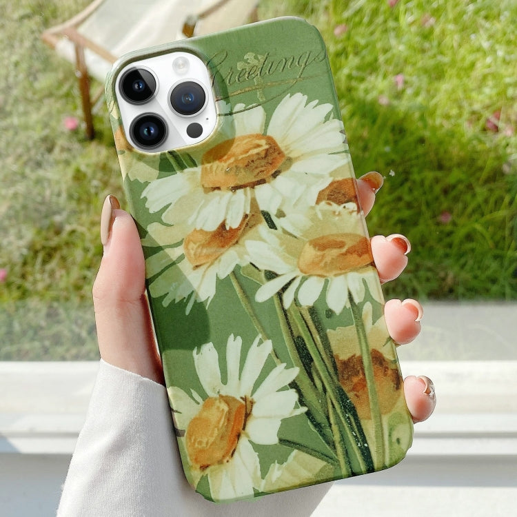 For iPhone 15 Pro Max Varnishing Water Stick PC Phone Case(Big Chrysanthemum) - HoMEdemic™ 