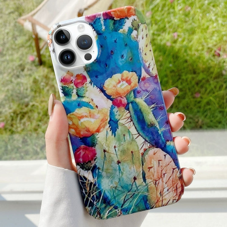 For iPhone 15 Pro Max Varnishing Water Stick PC Phone Case(Cactus Spines) - HoMEdemic™ 