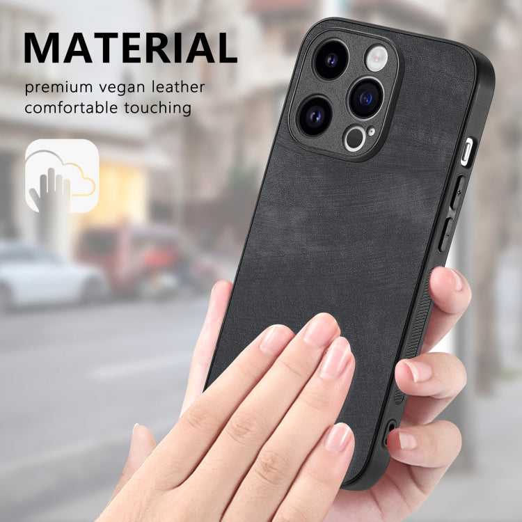 For iPhone 15 Pro Max Vintage Leather PC Back Cover Phone Case(Black) - HoMEdemic™ 