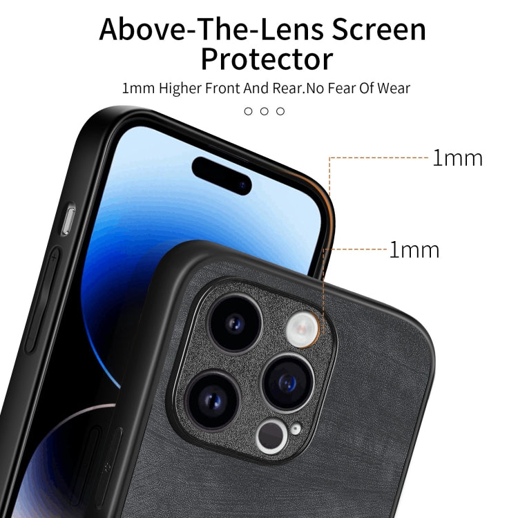 For iPhone 15 Pro Max Vintage Leather PC Back Cover Phone Case(Black) - HoMEdemic™ 
