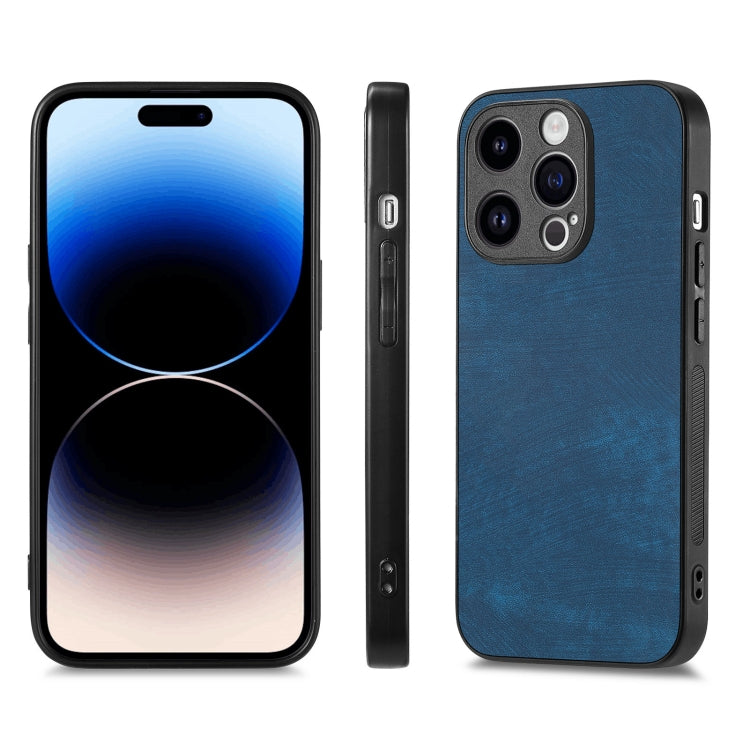 For iPhone 15 Pro Max Vintage Leather PC Back Cover Phone Case(Blue) - HoMEdemic™ 