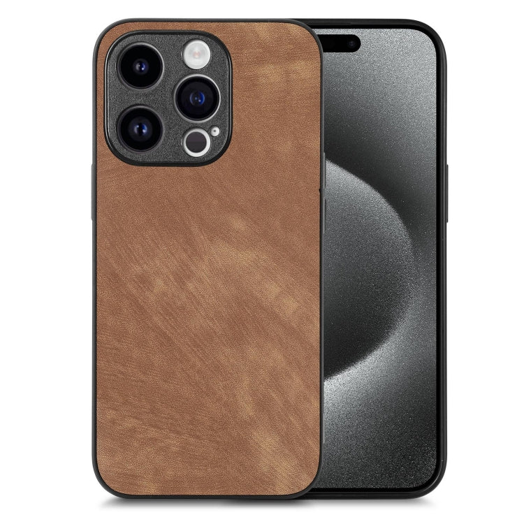 For iPhone 15 Pro Max Vintage Leather PC Back Cover Phone Case(Brown) - HoMEdemic™ 