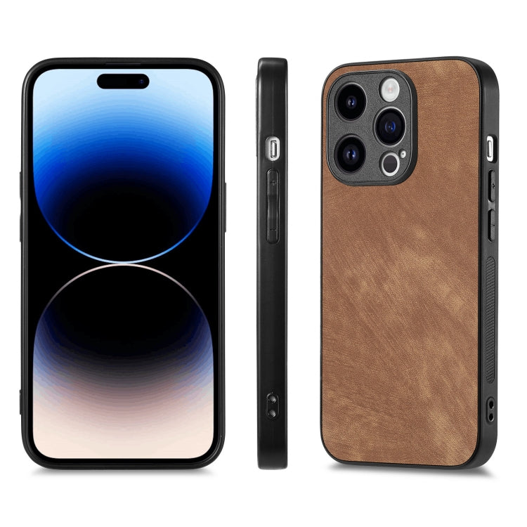 For iPhone 15 Pro Max Vintage Leather PC Back Cover Phone Case(Brown) - HoMEdemic™ 