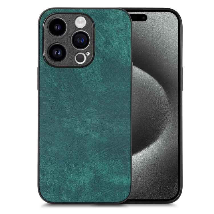 For iPhone 15 Pro Max Vintage Leather PC Back Cover Phone Case(Green) - HoMEdemic™ 
