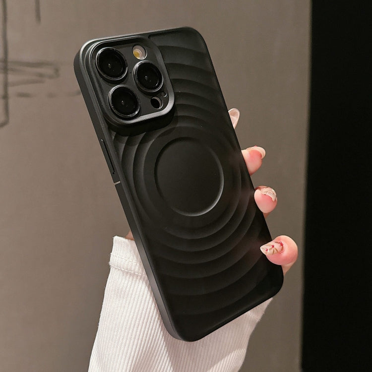 For iPhone 15 Pro Max Wave Texture PC Shockproof Phone Case(Black) - HoMEdemic™ 