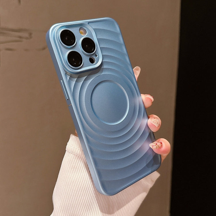 For iPhone 15 Pro Max Wave Texture PC Shockproof Phone Case(Blue) - HoMEdemic™ 