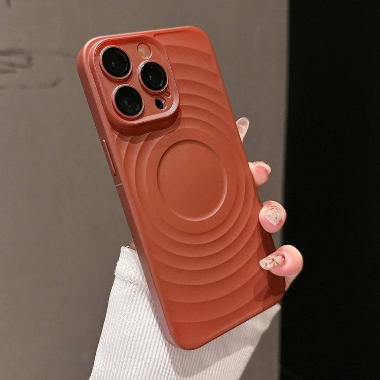 For iPhone 15 Pro Max Wave Texture PC Shockproof Phone Case(Maroon Red) - HoMEdemic™ 