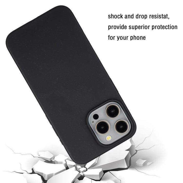 For iPhone 15 Pro Max Wheat MagSafe Magnetic Straw Material + TPU Phone Case(Black) - HoMEdemic™ 