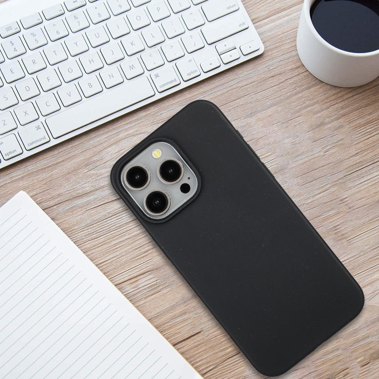 For iPhone 15 Pro Max Wheat MagSafe Magnetic Straw Material + TPU Phone Case(Black) - HoMEdemic™ 