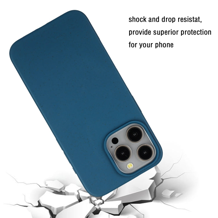 For iPhone 15 Pro Max Wheat MagSafe Magnetic Straw Material + TPU Phone Case(Blue) - HoMEdemic™ 