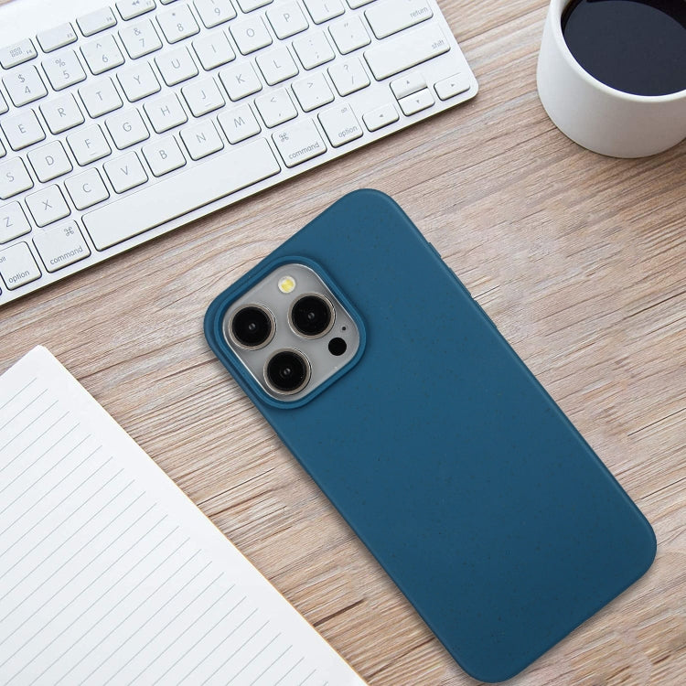 For iPhone 15 Pro Max Wheat MagSafe Magnetic Straw Material + TPU Phone Case(Blue) - HoMEdemic™ 