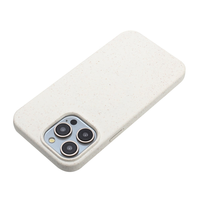 For iPhone 15 Pro Max Wheat MagSafe Magnetic Straw Material + TPU Phone Case(White) - HoMEdemic™ 