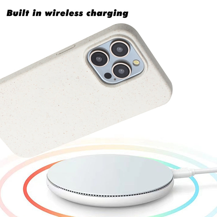 For iPhone 15 Pro Max Wheat MagSafe Magnetic Straw Material + TPU Phone Case(White) - HoMEdemic™ 