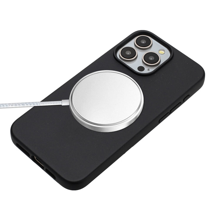 For iPhone 15 Pro Max Wheat MagSafe Magnetic Straw Material + TPU Phone Case with Lanyard(Black) - HoMEdemic™ 