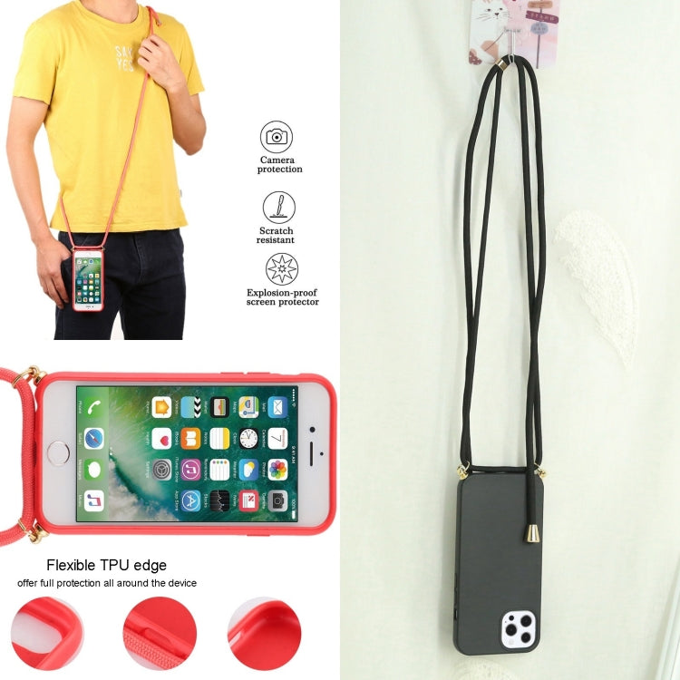 For iPhone 15 Pro Max Wheat Straw TPU Shockproof Phone Case with Neck Lanyard(Black) - HoMEdemic™ 