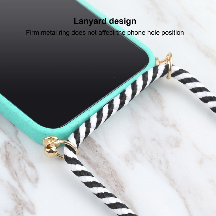For iPhone 15 Pro Max Wheat Straw TPU Shockproof Phone Case with Neck Lanyard(Green) - HoMEdemic™ 