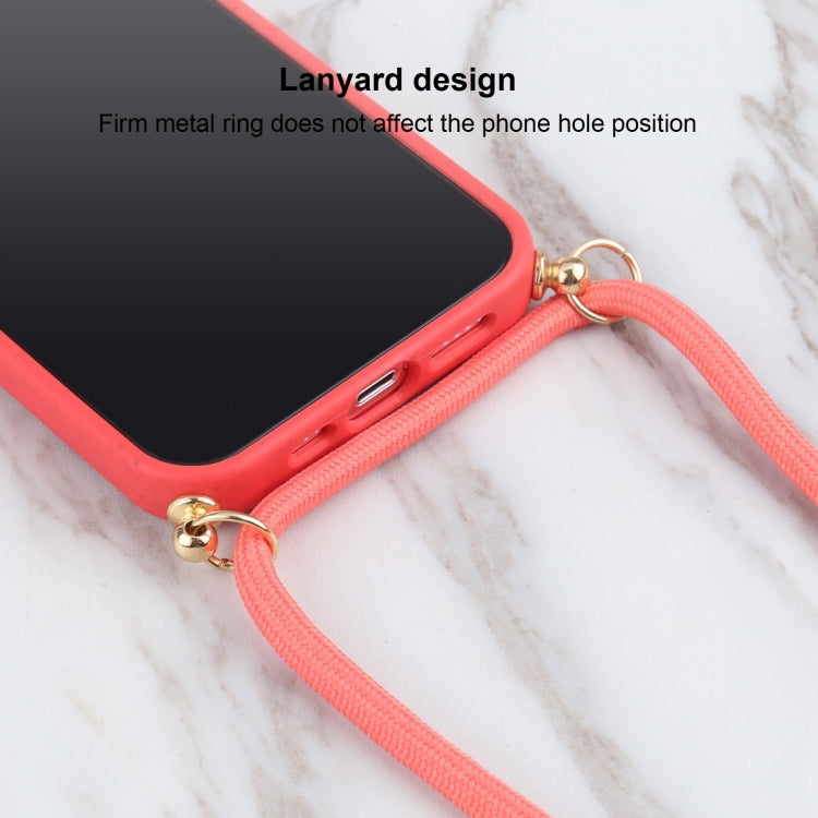 For iPhone 15 Pro Max Wheat Straw TPU Shockproof Phone Case with Neck Lanyard(Red) - HoMEdemic™ 