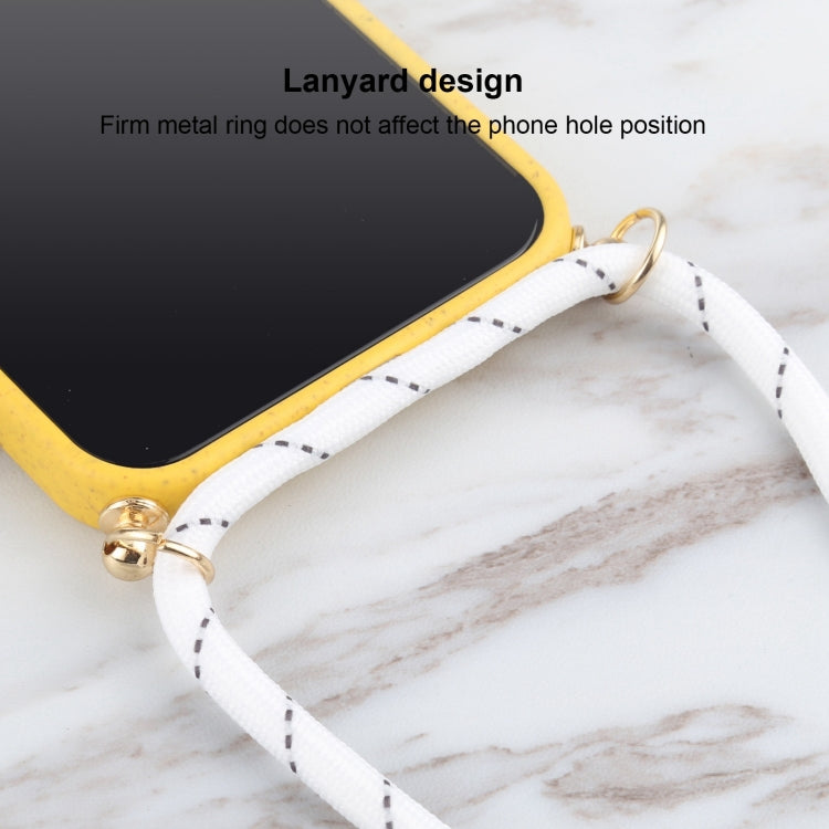 For iPhone 15 Pro Max Wheat Straw TPU Shockproof Phone Case with Neck Lanyard(Yellow) - HoMEdemic™ 
