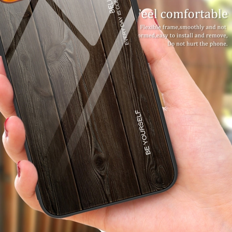 For iPhone 15 Pro Max Wood Grain Glass Phone Case(Yellow) - HoMEdemic™ 