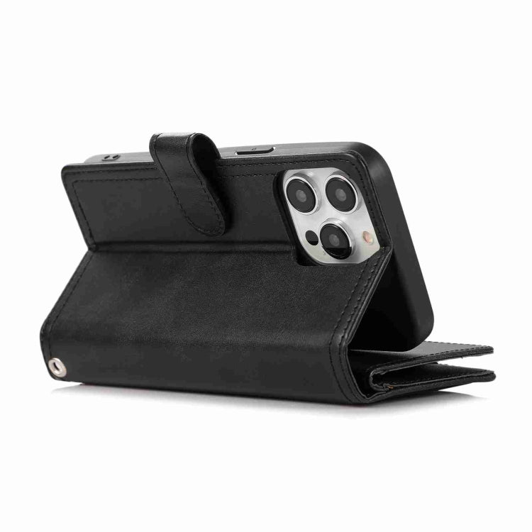 For iPhone 15 Pro Max Wristband Card Slot Leather Phone Case(Black) - HoMEdemic™ 