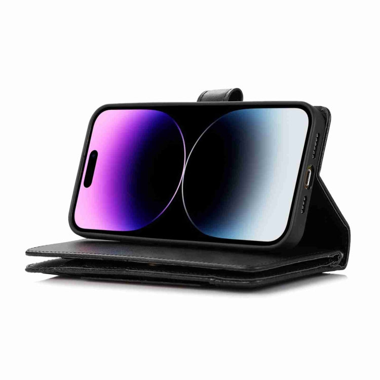 For iPhone 15 Pro Max Wristband Card Slot Leather Phone Case(Black) - HoMEdemic™ 