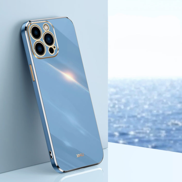For iPhone 15 Pro Max XINLI Straight Edge 6D Electroplate TPU Phone Case(Celestial Blue) - HoMEdemic™ 