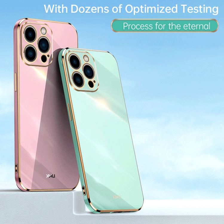 For iPhone 15 Pro Max XINLI Straight Edge 6D Electroplate TPU Phone Case(Mint Green) - HoMEdemic™ 