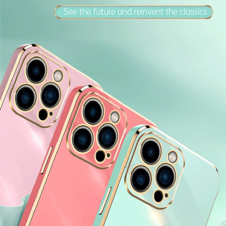 For iPhone 15 Pro Max XINLI Straight Edge 6D Electroplate TPU Phone Case(Mint Green) - HoMEdemic™ 