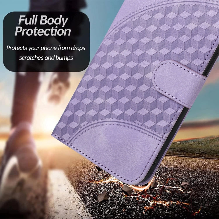 For iPhone 15 Pro Max YX0060 Elephant Head Embossed Phone Leather Case with Lanyard(Light Purple) - HoMEdemic™ 